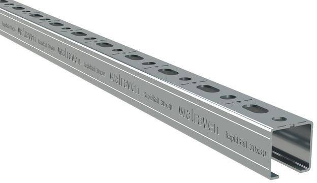 Walraven Montageschiene RapidRail 30x30 2m C-Profil sv mit Schnittmarkierungen-0