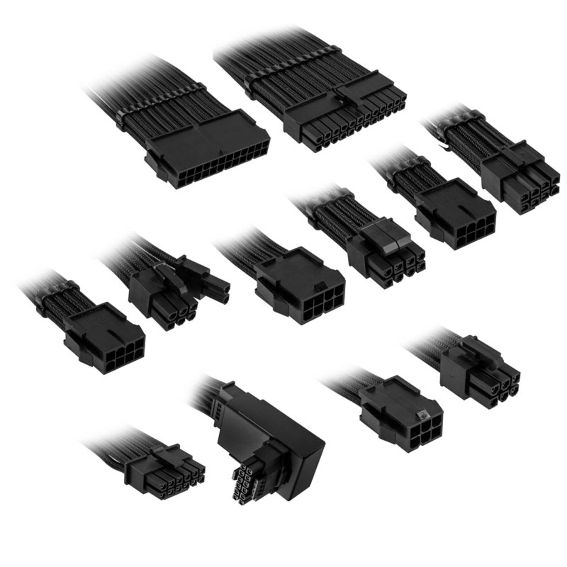 Kolink Core Pro Braided Cable Extension Kit 12V-2x6 Typ 1 - Jet Black Kabel & Adapter-0