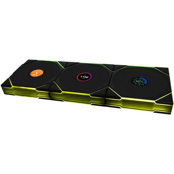 120mm Lian Li UNI FAN TL120 LCD Wireless 3-Pack Gehäuse Gehäuselüfter