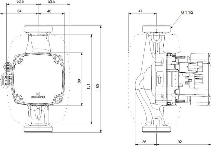 GRUNDFOS Hocheffizienz Umwälzpumpe ALPHA2 GO 25-40 180 220-240V 9H DD0-2