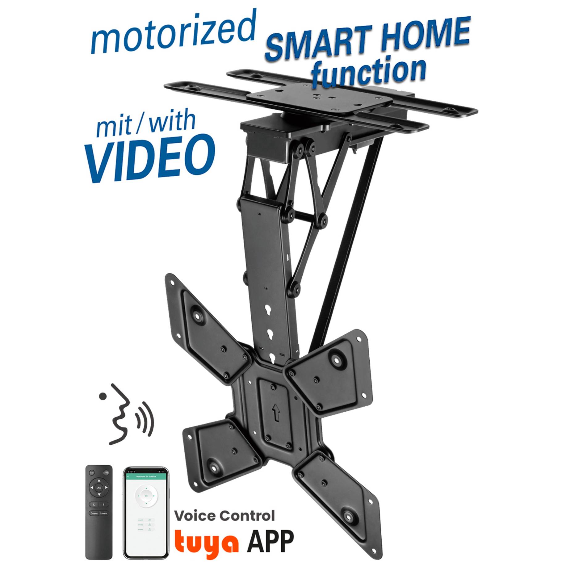 my wall Motorised & tilting TV ceiling mount For screen sizes 23 - 65 (58 - 165 cm), load capacity u-0