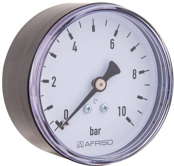 AFRISO 63539 Manometer RF 63, G 1/4Zoll B, axial, 0/10 bar-0
