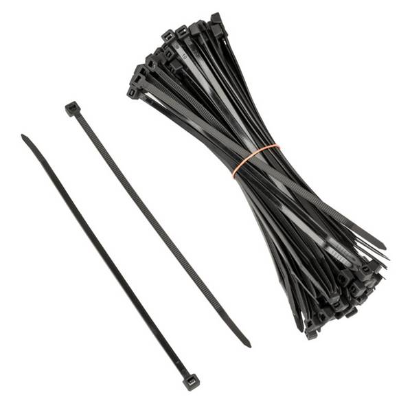 Kolink Kabelbinderset, 4,5mm x 200mm - 100 Stück, schwarz Kabel & Adapter
