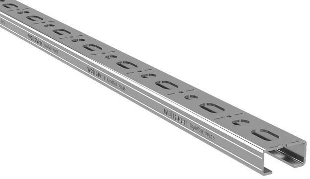 Walraven Montageschiene RapidRail 30x15 2m C-Profil sv mit Schnittmarkierungen-0