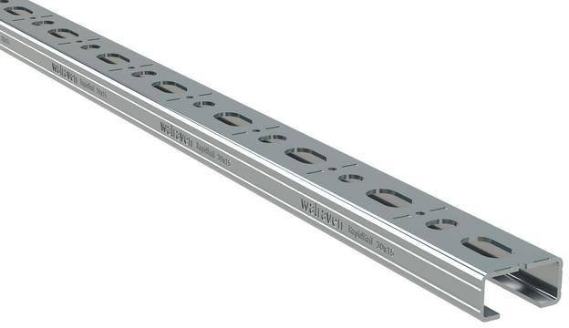 Walraven Montageschiene RapidRail 30x15 2m C-Profil sv mit Schnittmarkierungen-2