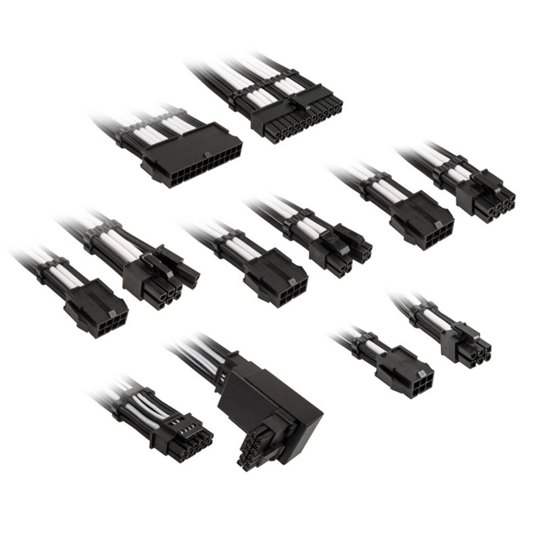 Kolink Core Pro Braided Cable Extension Kit 12V-2x6 Typ 2 - Jet Black/Brilliant White Kabel &-0