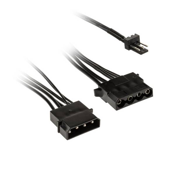 Kolink Lüfter Adapterkabel 3-Pin zu 2x 4-Pin Molex - 245mm, schwarz Kabel & Adapter