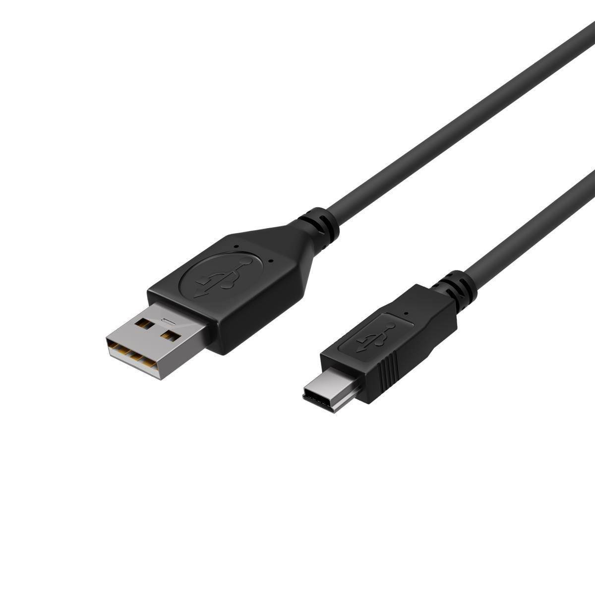 USB-Kabel USB-A-Stecker auf USB-B-Mini-Stecker USB 2.0 Kupfer 2 m Schwarz-0