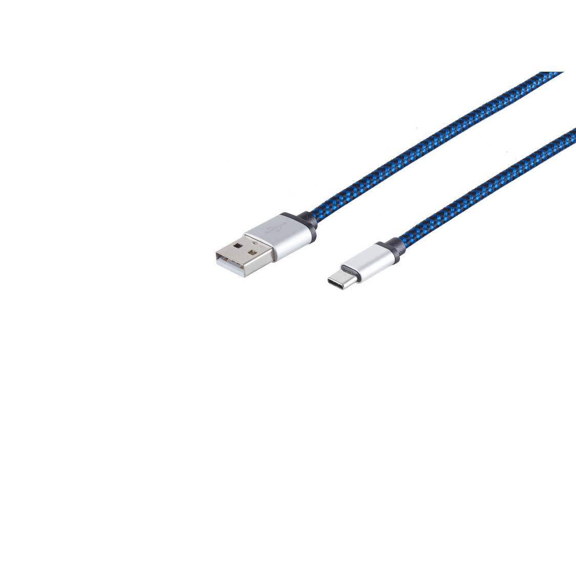 USB-Ladekabel A Stecker auf USB Typ C, blau 0,3m-0
