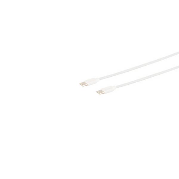 KABELBUDE.EU USB-C-Kabel USB-C-Stecker auf USB-C-Stecker USB 2.0 PD 60W ABS Weiß 1,5m