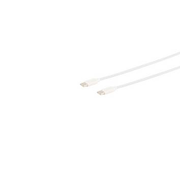 USB Lade-Sync Kabel, USB C Stecker auf USB-C Stecker, 2.0, ABS, weiß, 0,5m