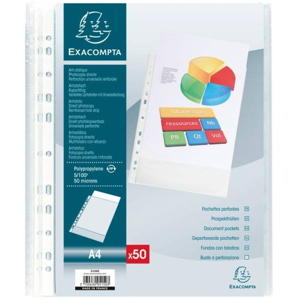 Prospekthüllen A4 PP 50my genarbt VE=50 Stück-0