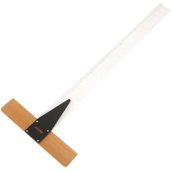 Reißschiene 700mm Acryl Buche mit Teilung-0