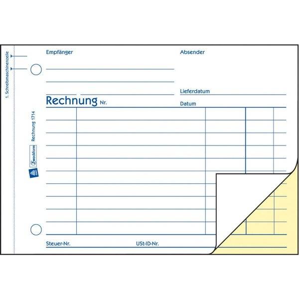 Formularbuch Rechnung A6 quer für Österreich 2x40 Blatt-1