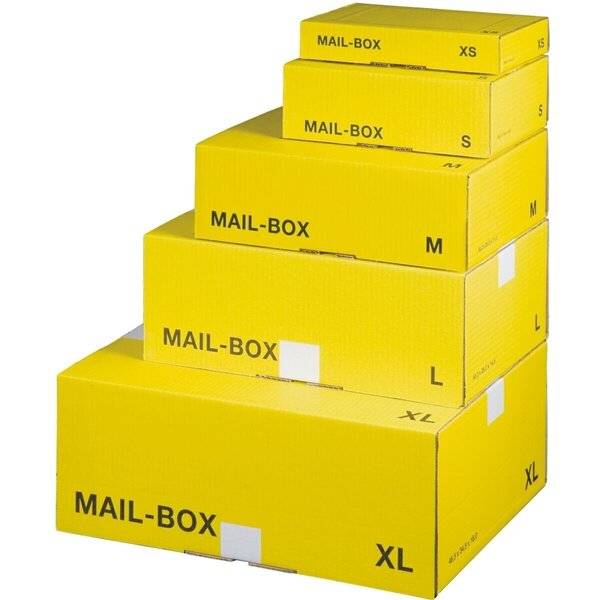 Versandkarton MAILBOX S 255x185x85mm gelb/anthrazit