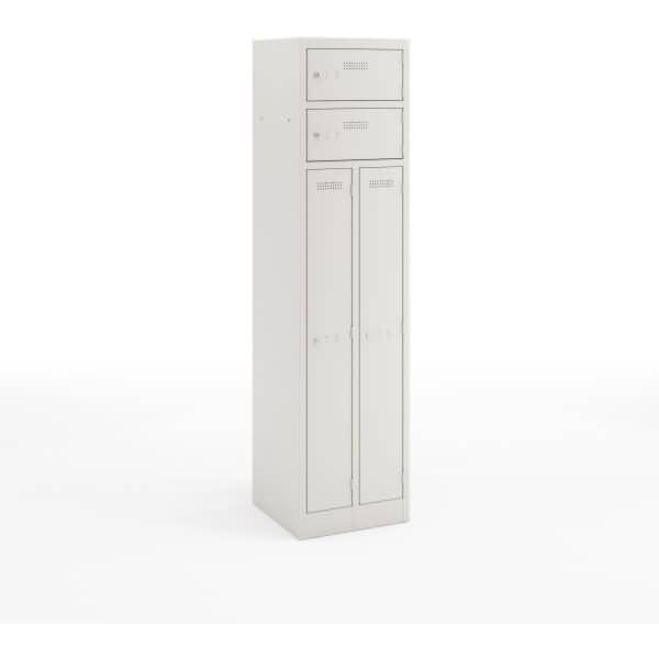 Garderobenkombination Primary Locker BxHXT 450x1800x450mm lichtgrau-0