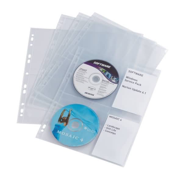 CD-Hülle Cover light M für 4 CDs PP A4 transparent 5 Stück