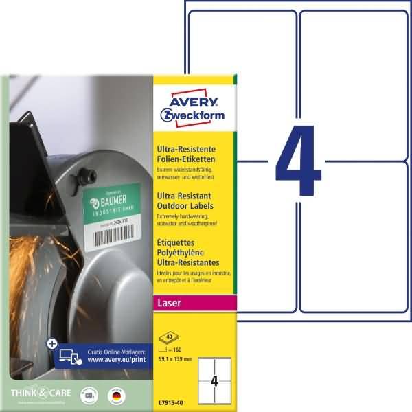 Ultraresistente Etiketten 99,1x139 mm weiß VE=120 Stück-0