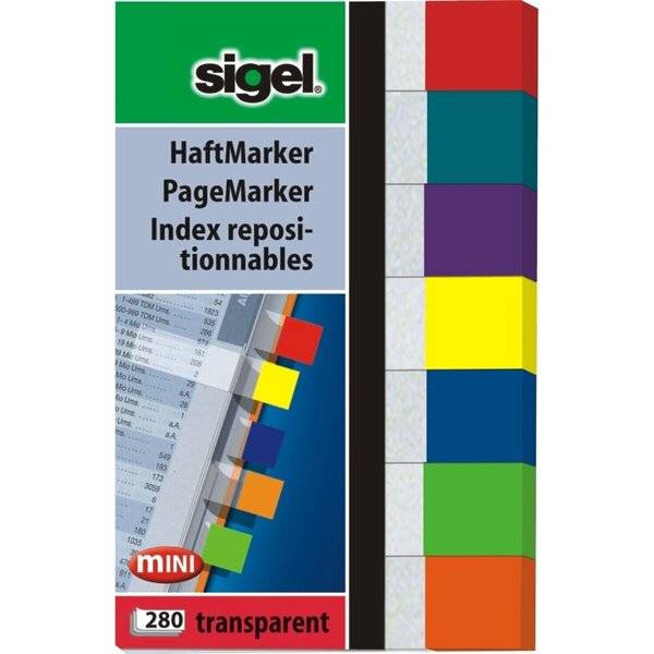 Haftmarker 84x50mm 7 Farben VE=80 Blatt transparent-0