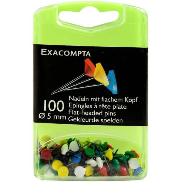 Flachkopfnadeln 5mm VE=100 Stück sortiert