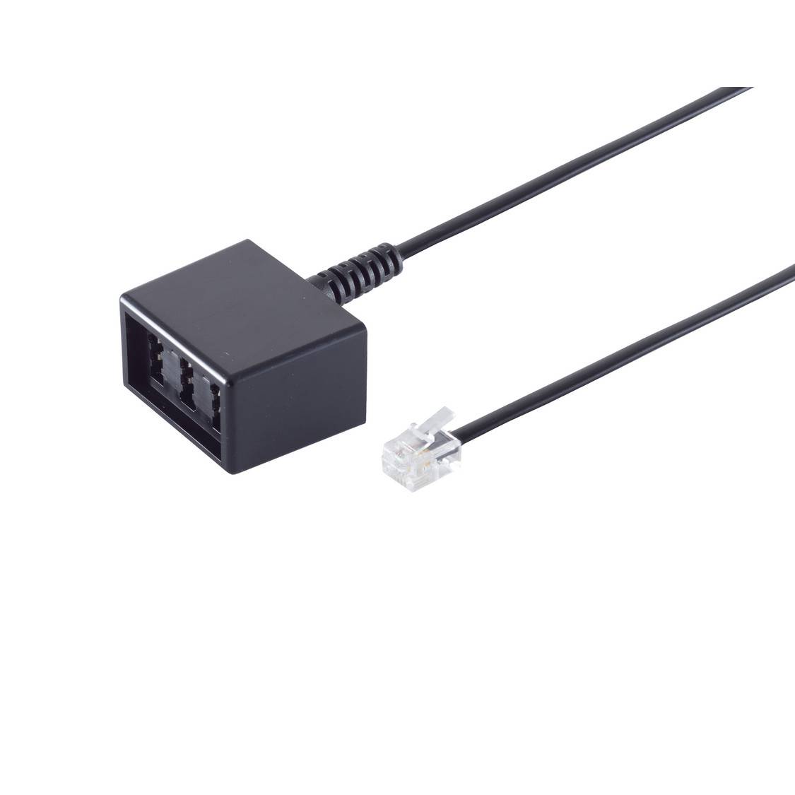 KABELBUDE.EU RJ45-TAE-Adapterkabel RJ45-Stecker 8/4 auf TAE-NFN-Kupplung 3 m Schwarz-0