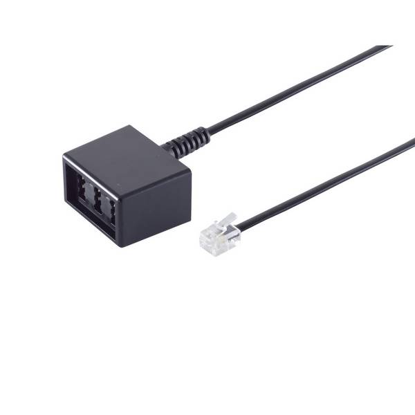KABELBUDE.EU RJ45-TAE-Adapterkabel RJ45-Stecker 8/4 auf TAE-NFN-Kupplung 3 m Schwarz