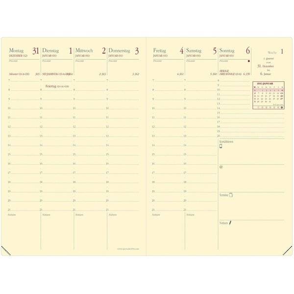 Kalender Geschäftbus Prestige 10x15cm Soho rosa 2027-1