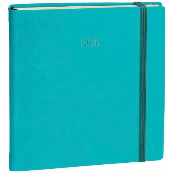 Buchkalender Executif Prestige 16x16cm Silk türkis 2027-0