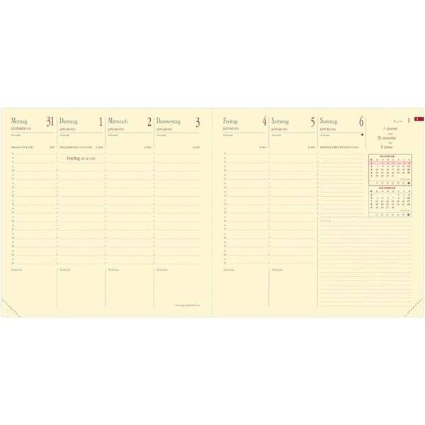 Buchkalender Executif Prestige 16x16cm Luna Leder dalirot 2027-1