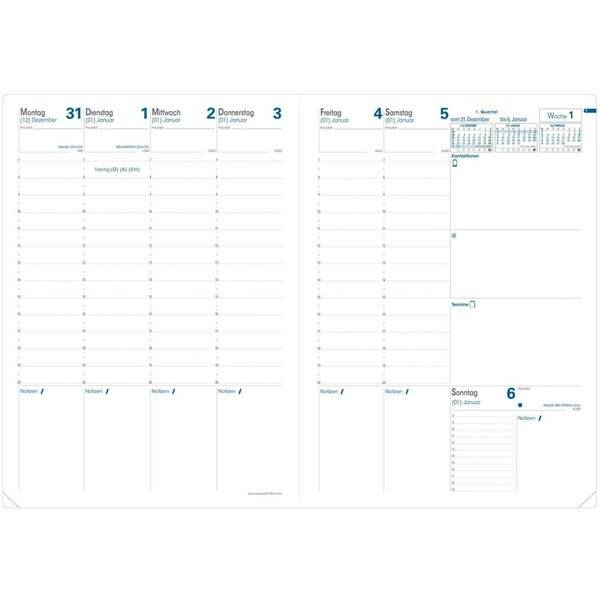 Buchkalender Prenote A4 Montebello marineblau 2027-1