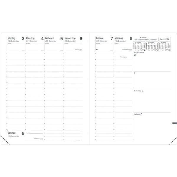 Buchkalender Pre 777 21x27cm Luna Leder rot 2027-1