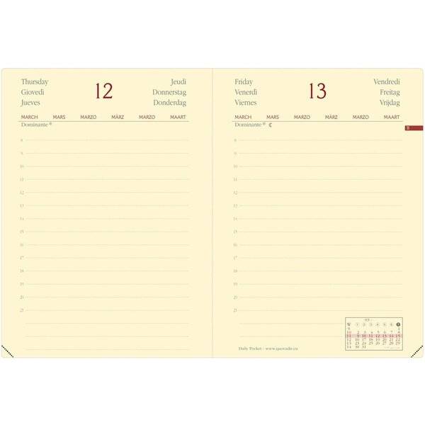 Kalender Daily Pocket 8,8x13cm Silk marineblau 2027-1