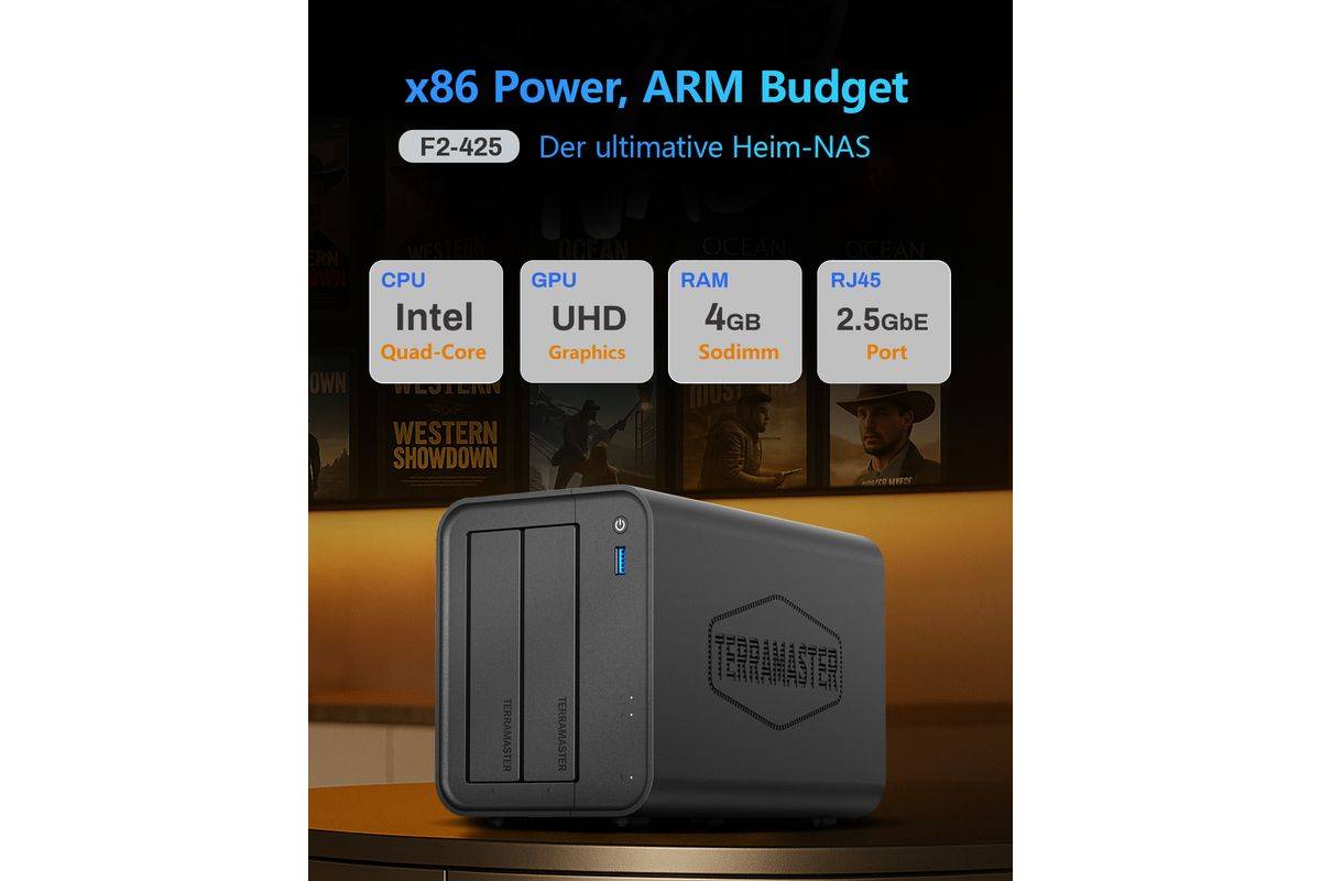TERRAMASTER F2-425, 2bay NAS 4GB DDR4 (No Hard Drive) Multimedia-Technik NAS-Speichersysteme-1