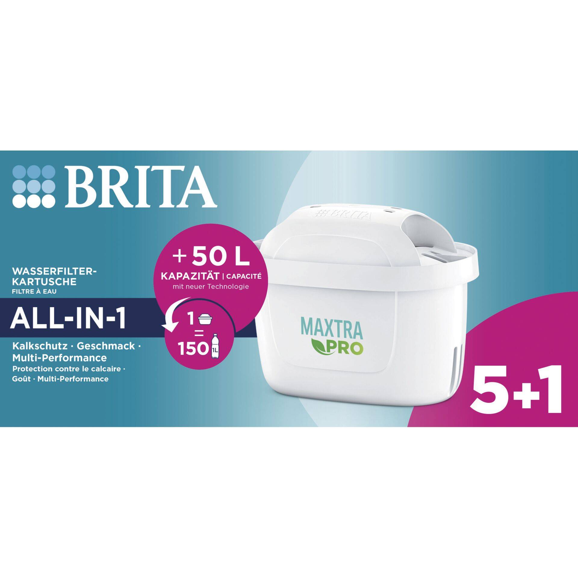BRITA Wasserfilter-Kartusche All-in-1 MAXTRA PRO Ai1 Pa5+1-3