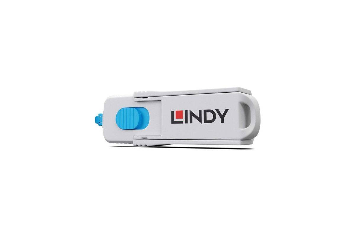 LINDY HDMI Port Schloss blau 4 Stück + 1 Schlüssel Multimedia-Technik Notebookschlösser-1