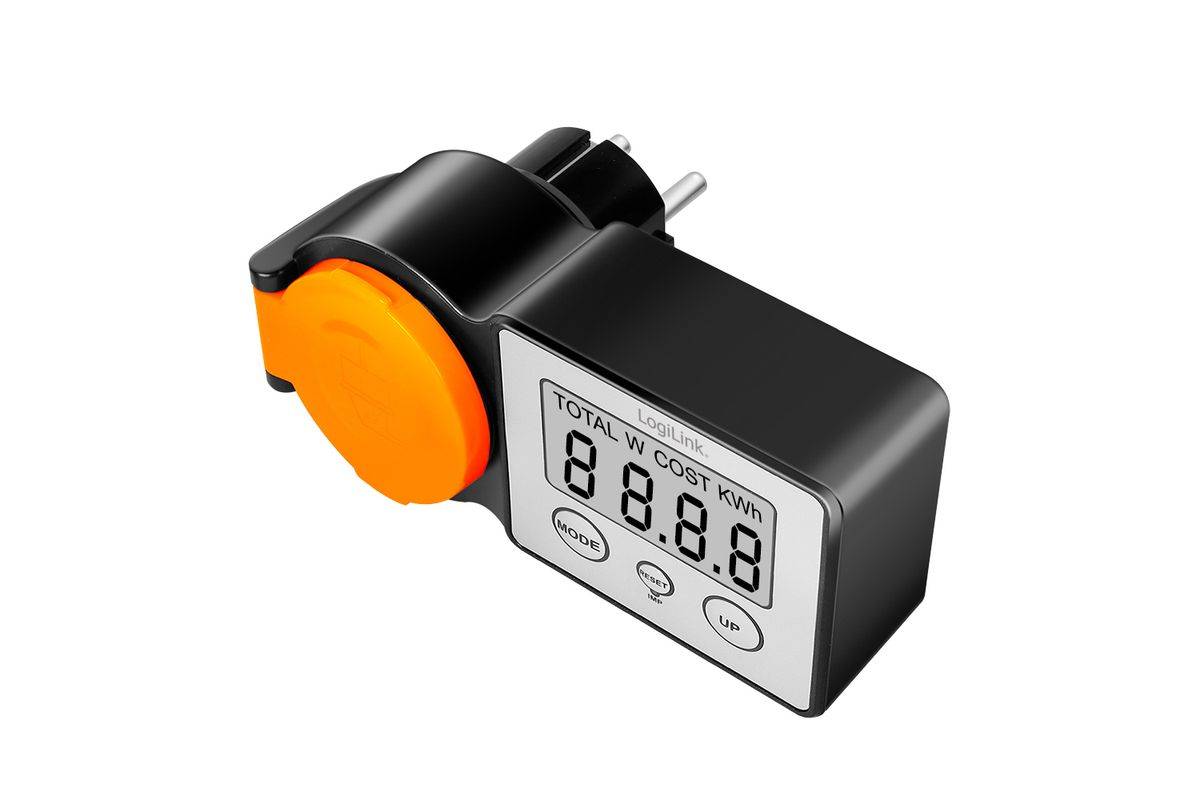 LogiLink Außensteckdose mit Energiekostenmesser-0