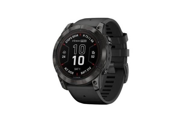 Garmin fenix 7X Pro - Sapphire Solar Edition - 51 mm - faserverstärktes Polymer - intelligente Uhr mit Band - Silikon -