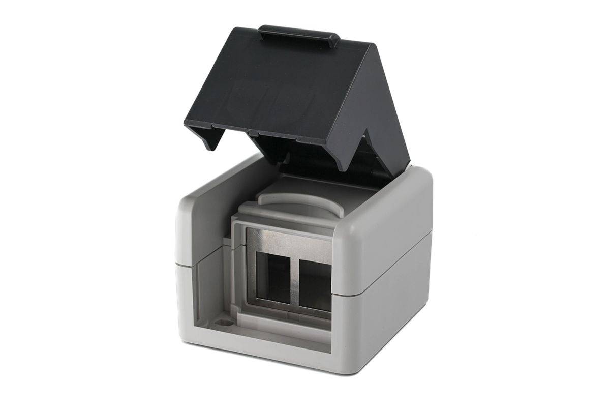 Equip Aufputz-Anschlussdose mit 2 Keystone-Anschlüssen für den Außenbereich, Schutzart IP44, Verteilerkasten, Kunststoff-3