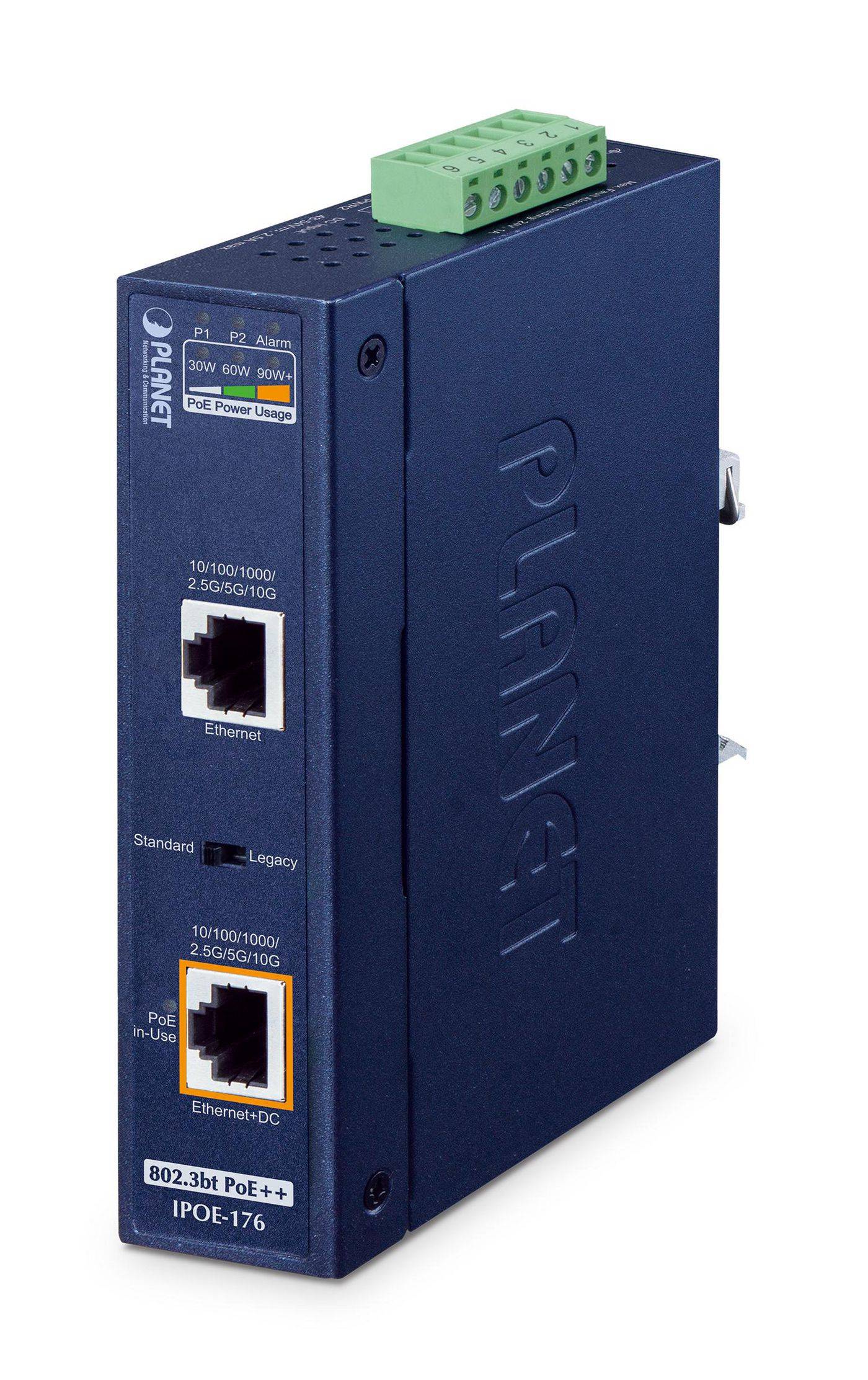 Planet Single-Port 10Gbps 802.3bt PoE++ Injector 95 Watts