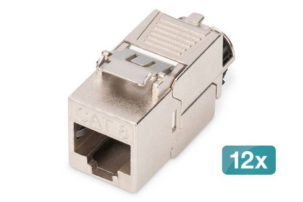 DIGITUS CAT 8.1 Keystone Modul, geschirmt, 12 Stk Multimedia-Technik