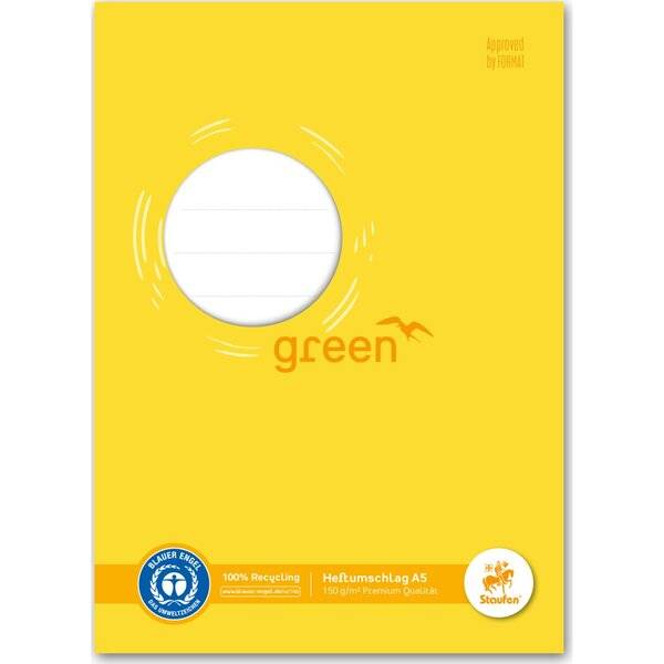Heftumschlag Green Karton 150g/qm A5 gelb