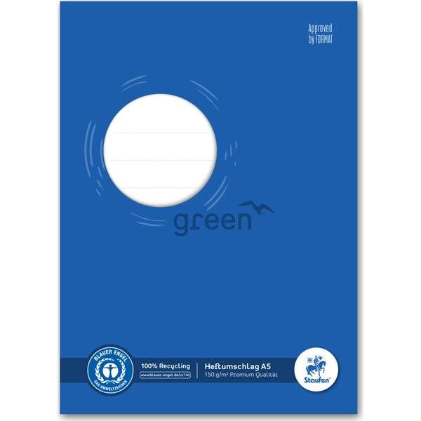 Heftumschlag Green Karton 150g/qm A5 blau