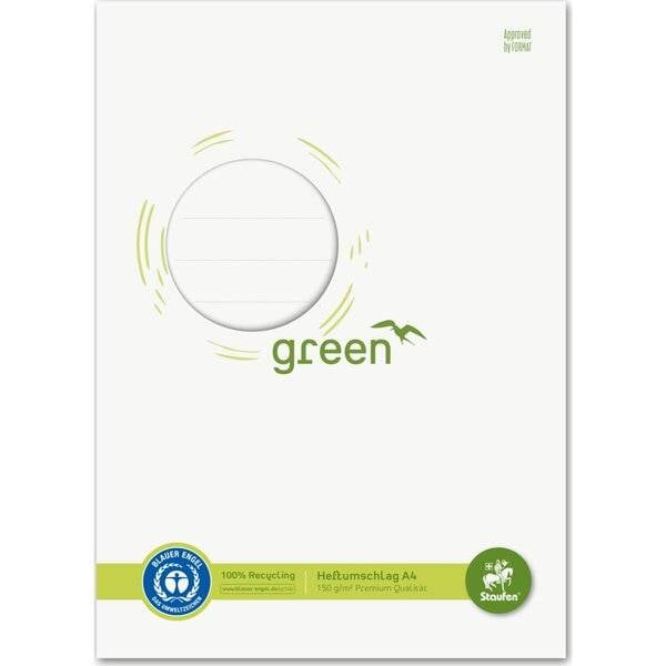 Heftumschlag Green Karton 150g/qm A4 weiß