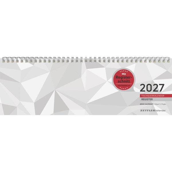 Tischquerkalender 166 32x10,5cm 1 Woche/2 Seiten Register 2027