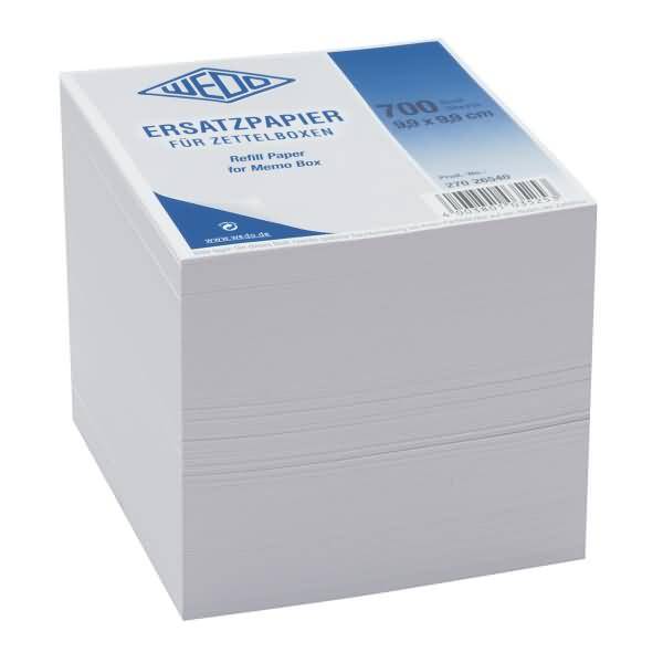Zettelbox Ersatzpapier 9,9x9,9cm 700 Blatt weiß