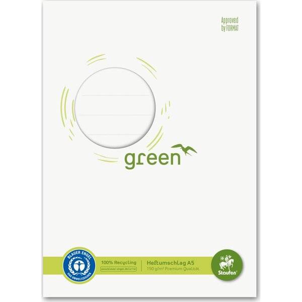 Heftumschlag Green Karton 150g/qm A5 weiß