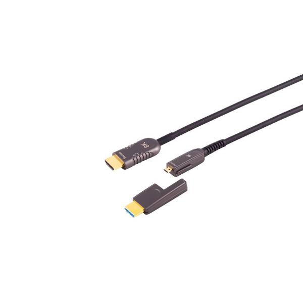 KABELBUDE.EU HDMI-Verlegekabel-Set HDMI-A-Stecker auf HDMI-D-Stecker AOC 10K 7,5 m Schwarz