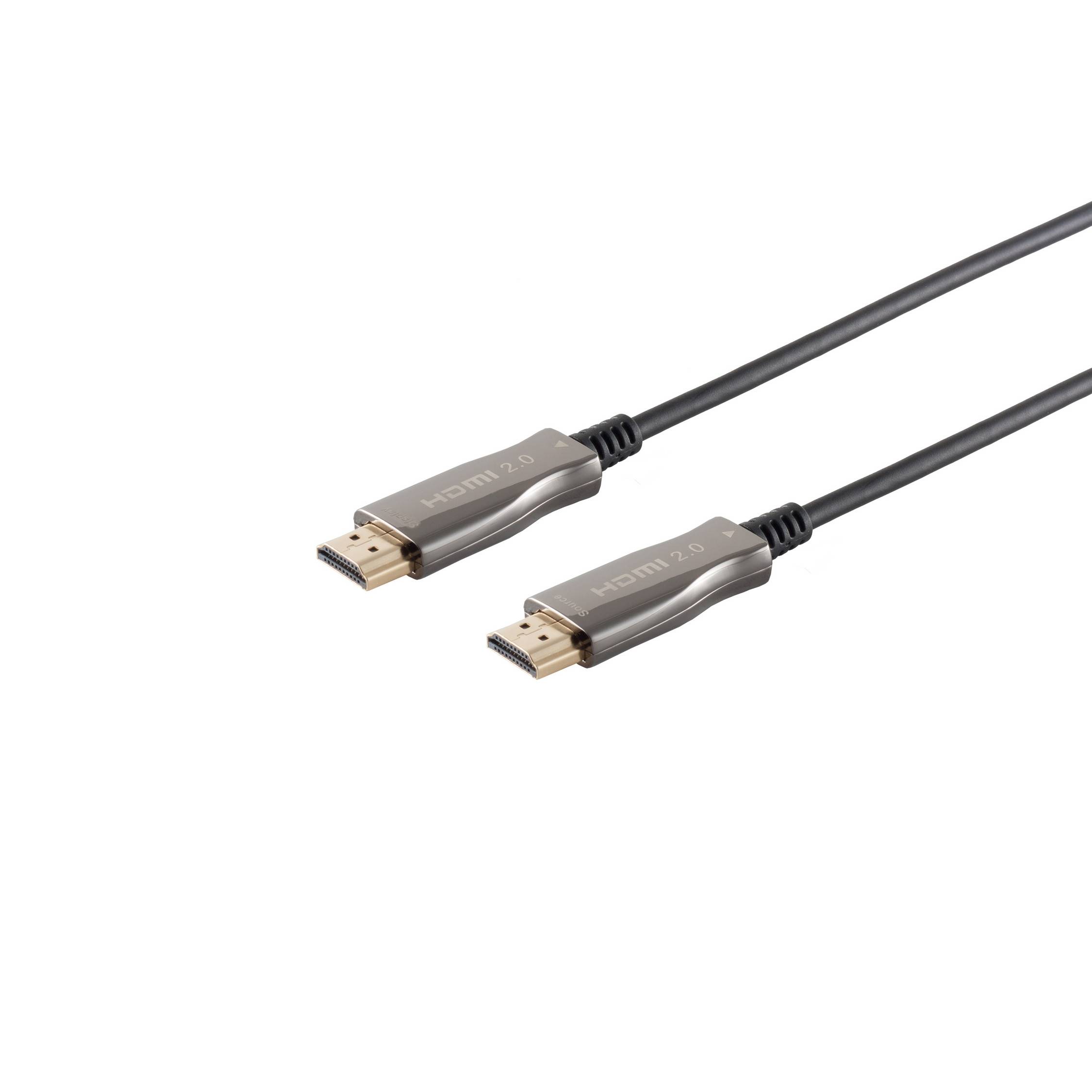 Optisches HDMI Kabel, Glasfaser, Active Optical Cable, 4K 10,00m Stecker Schwarz-0