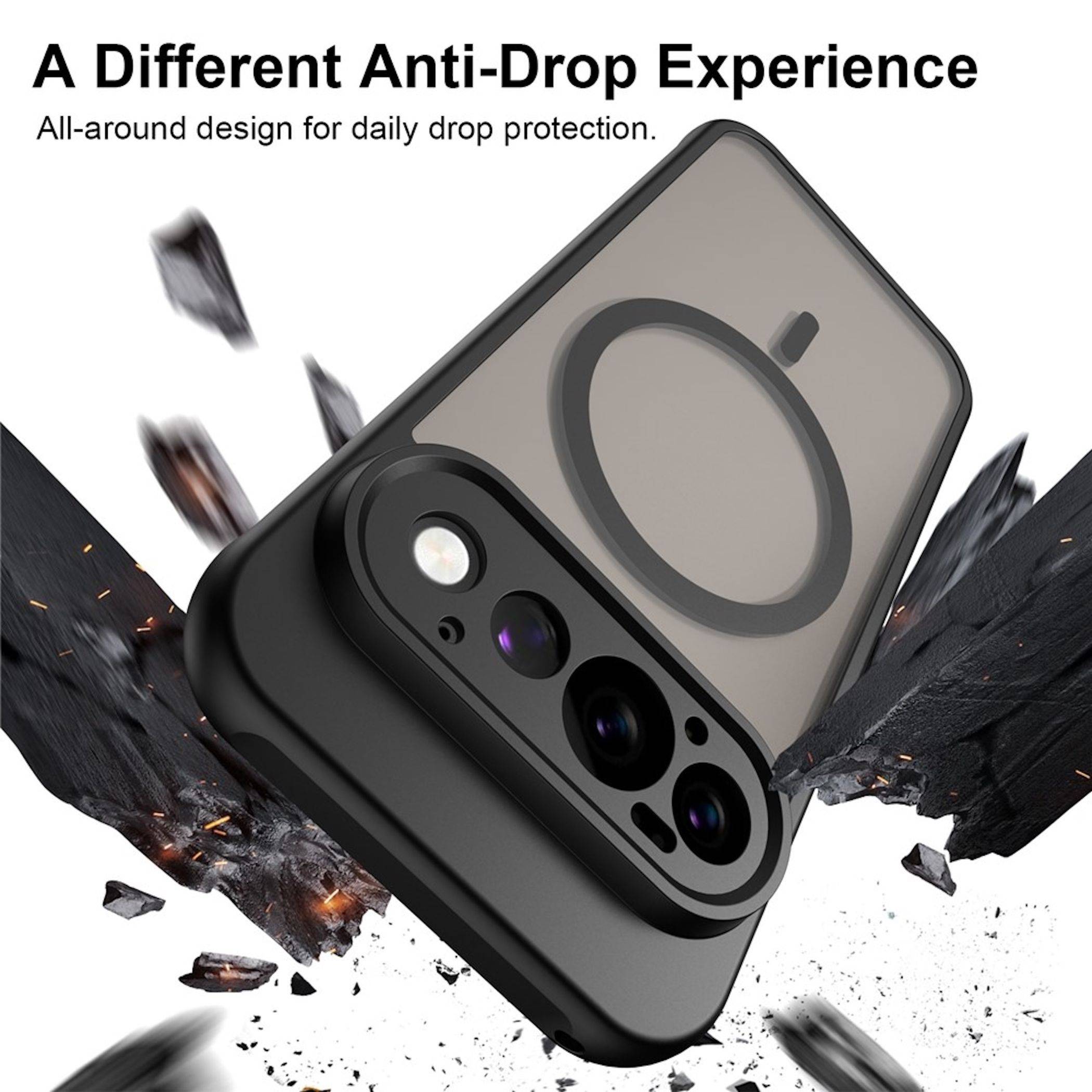 MagSafe Handyhülle für Google Pixel 11 Pro Silikon Kameraschutz Matt Schwarz-3