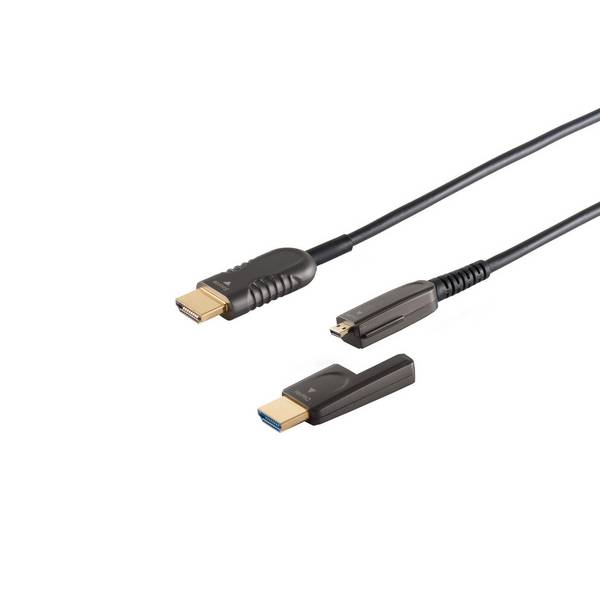 Wirelex HDMI-Verlegekabel-Set HDMI-A-Stecker auf HDMI-A-Stecker Optisch 4K 60 Hz 7,5 m Schwarz